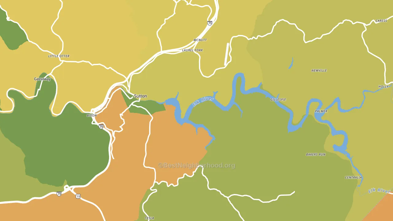 26601, WV block-group voter-turnout map