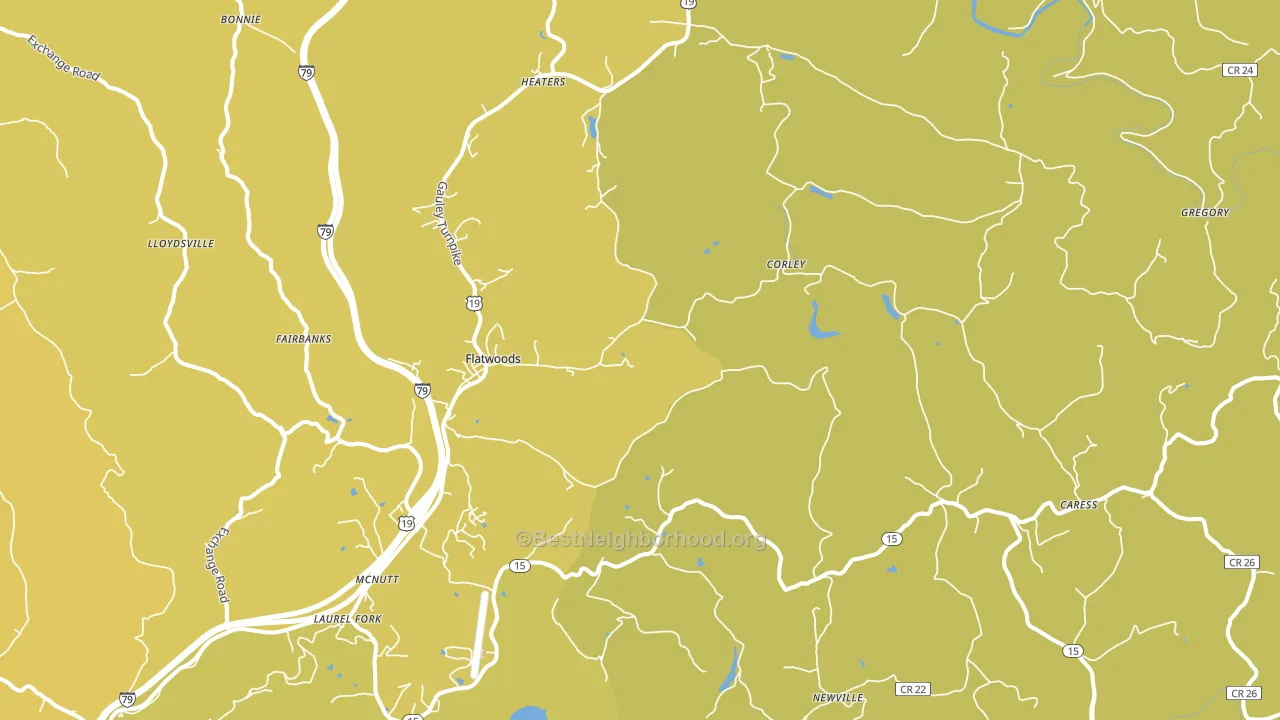 26621, WV block-group voter-turnout map