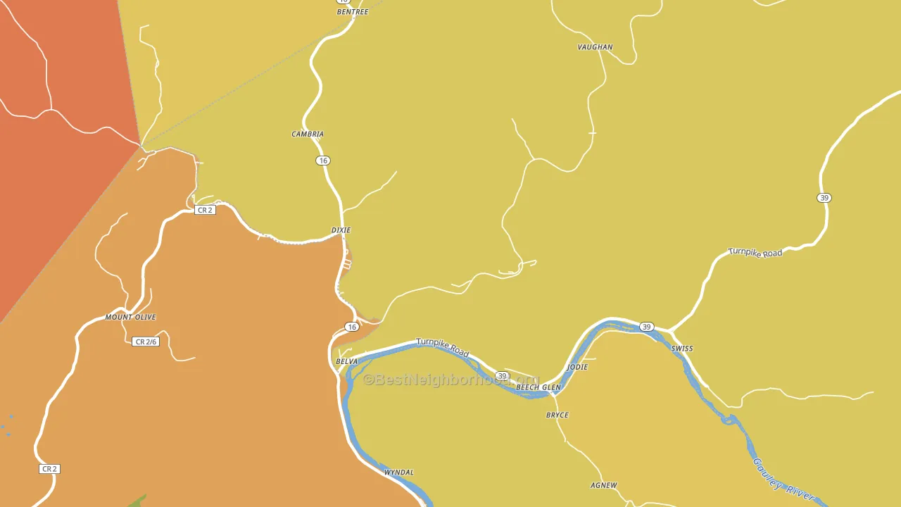 26656, WV block-group voter-turnout map