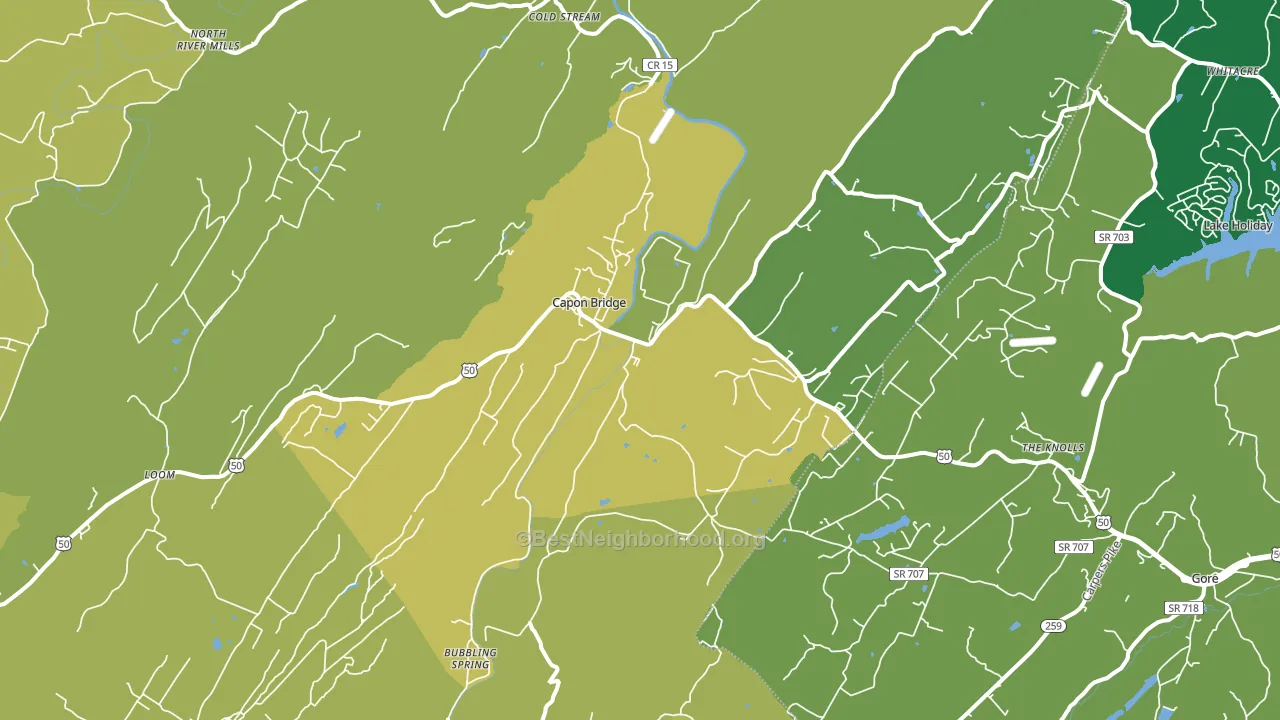26711, WV block-group voter-turnout map
