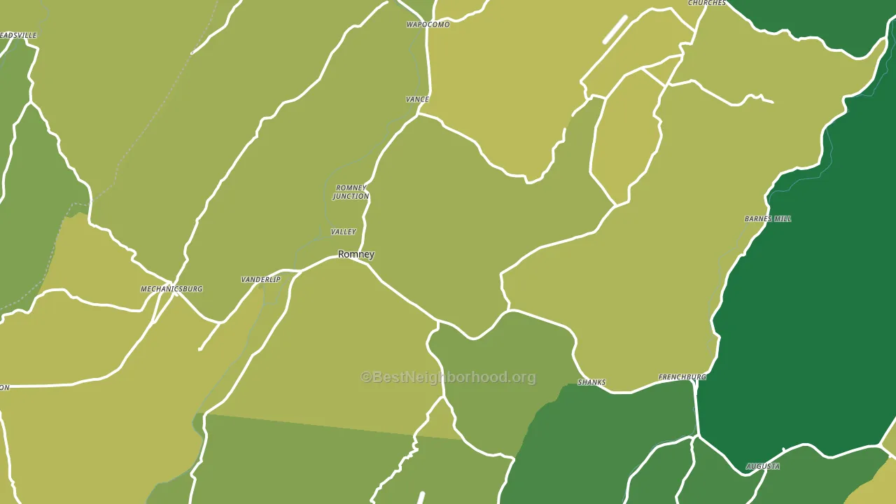 26757, WV block-group voter-turnout map