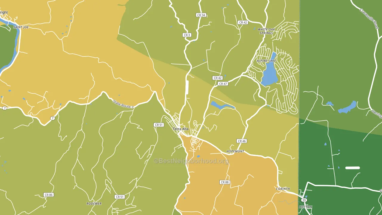 26764, WV block-group voter-turnout map