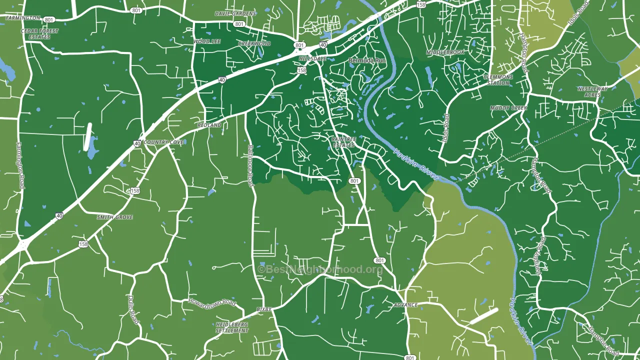 27006, NC block-group voter-turnout map