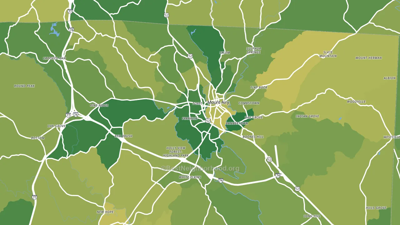 27030, NC block-group voter-turnout map
