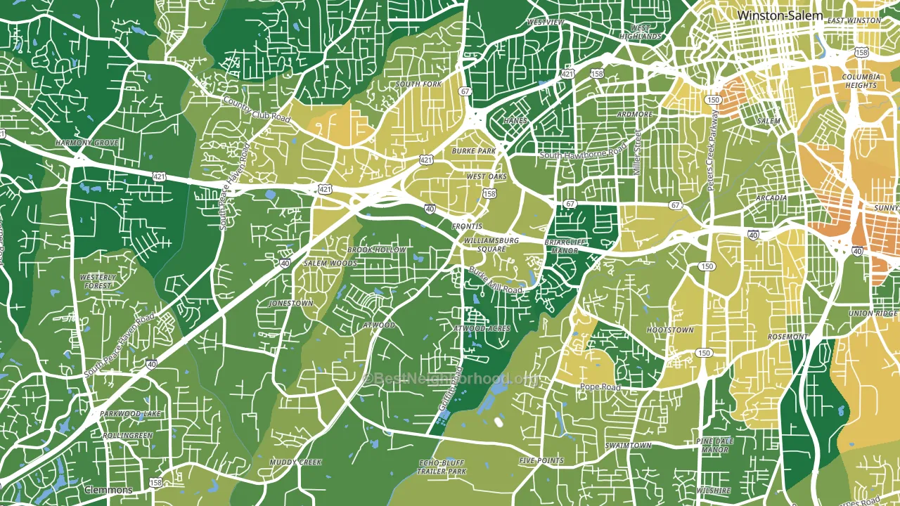 27103, NC block-group voter-turnout map