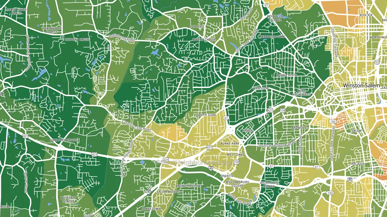27104, NC block-group voter-turnout map