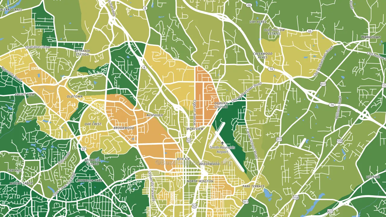 27105, NC block-group voter-turnout map
