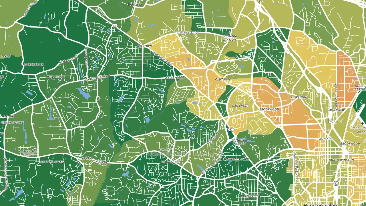 27106, NC block-group voter-turnout map