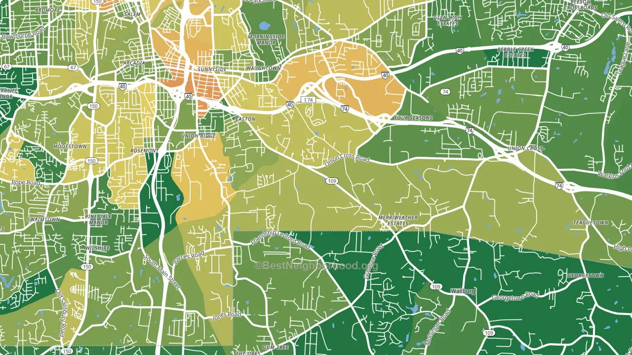 27107, NC block-group voter-turnout map