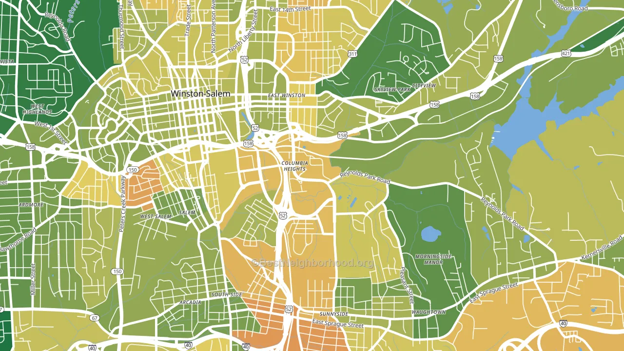 27110, NC block-group voter-turnout map