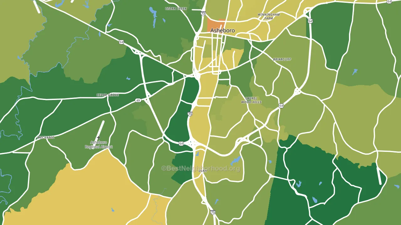 27205, NC block-group voter-turnout map