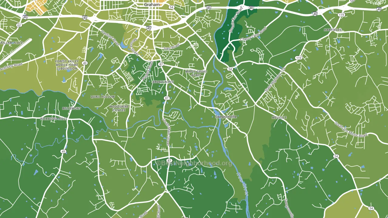 27253, NC block-group voter-turnout map