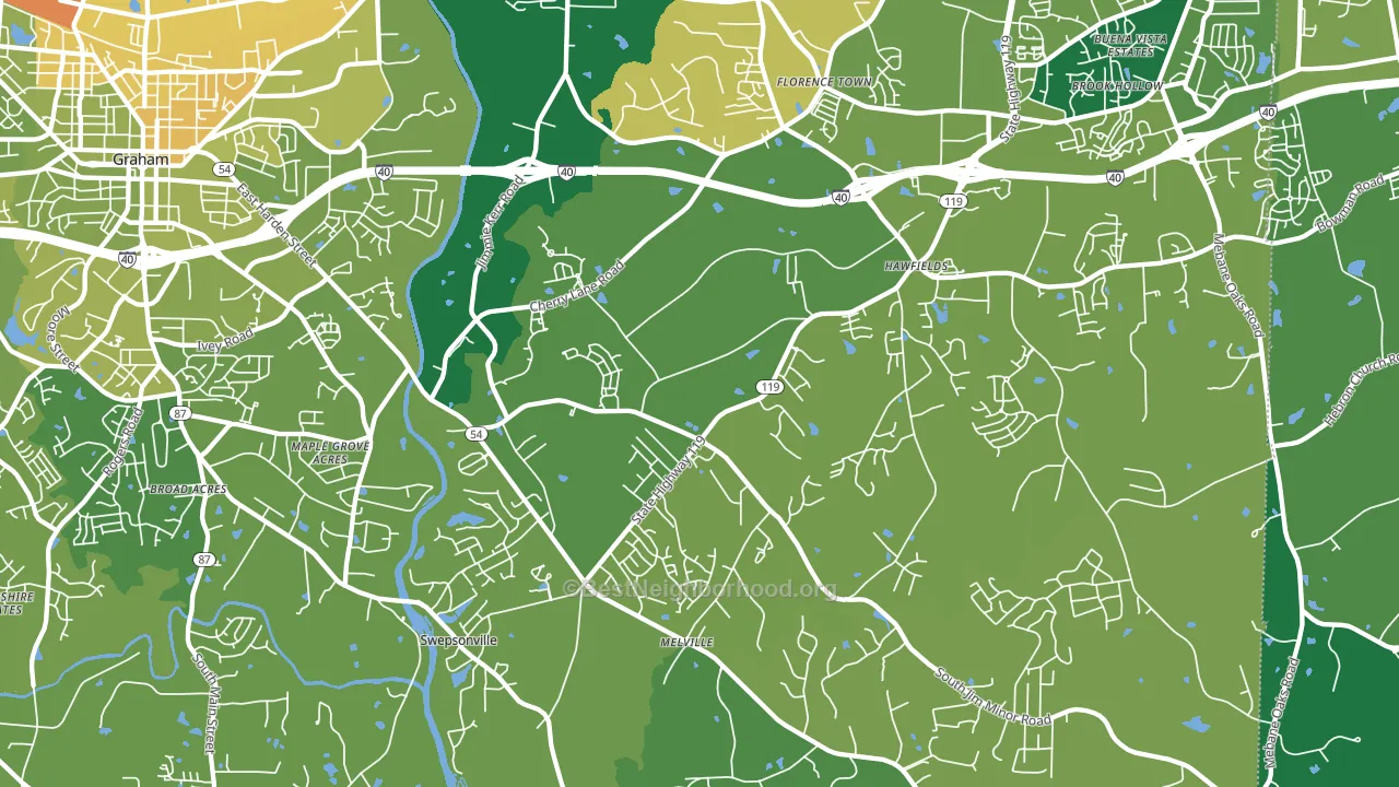 27258, NC block-group voter-turnout map