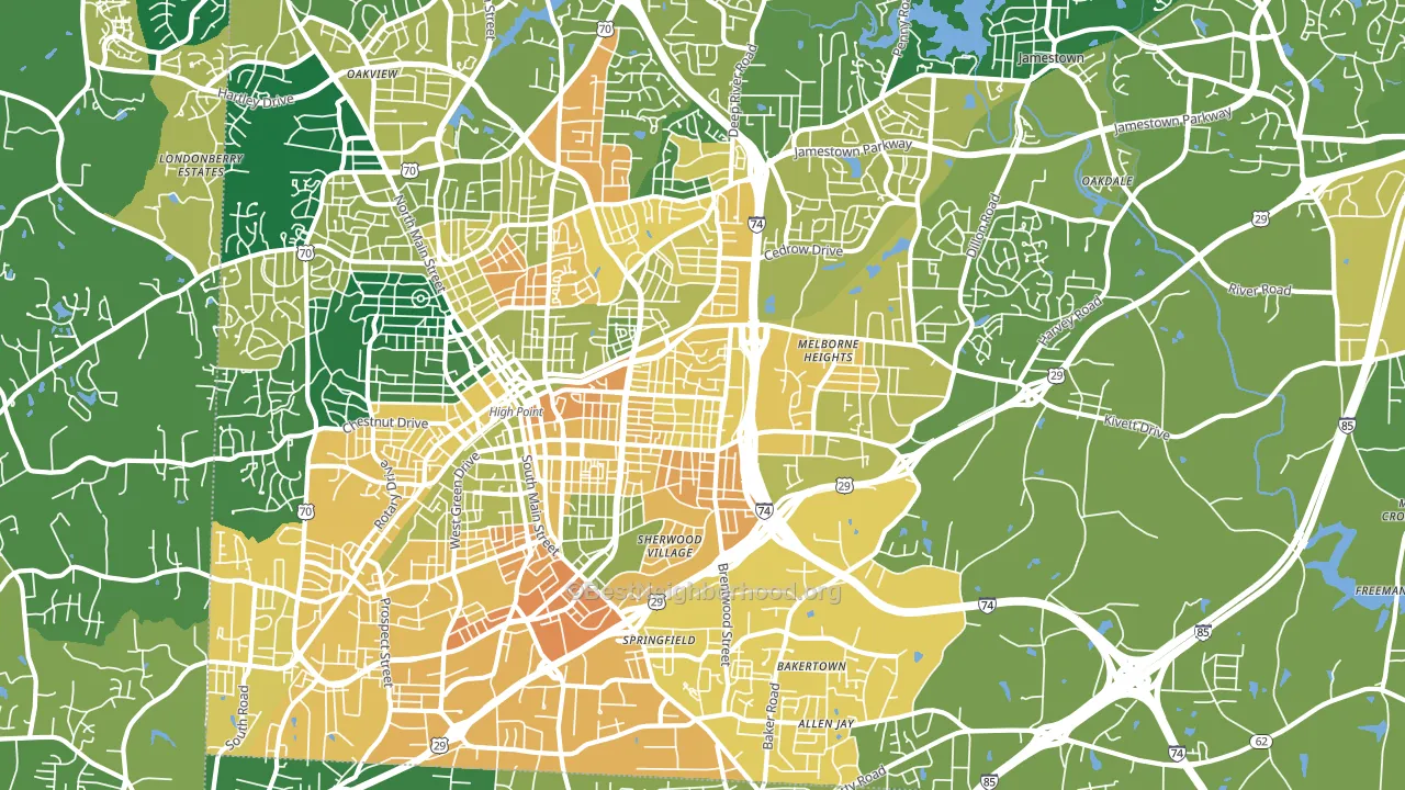 27260, NC block-group voter-turnout map