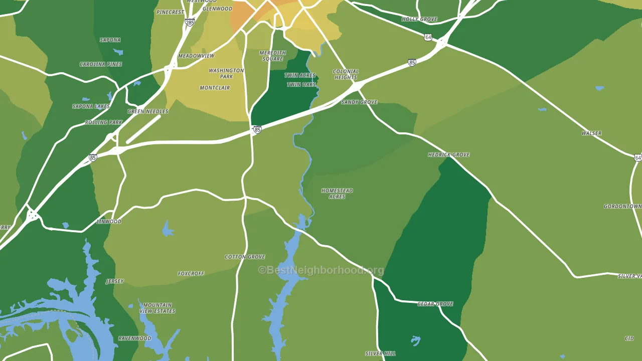 27292, NC block-group voter-turnout map