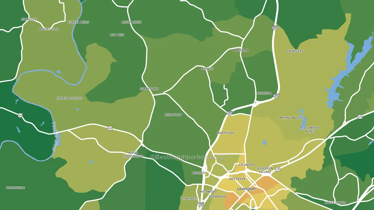 27295, NC block-group voter-turnout map