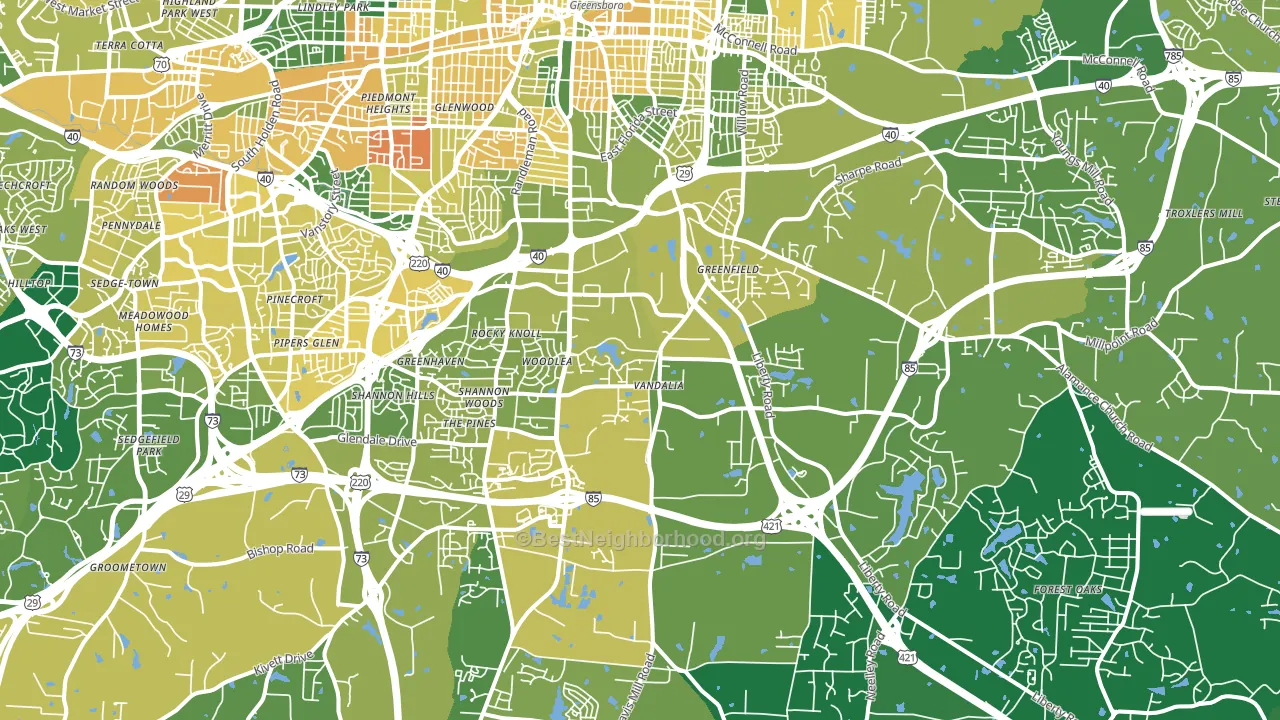 27406, NC block-group voter-turnout map