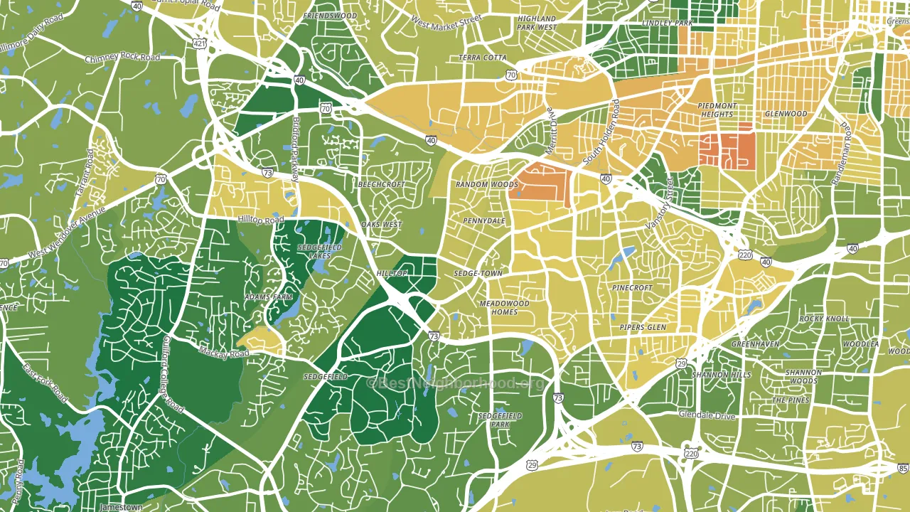 27407, NC block-group voter-turnout map