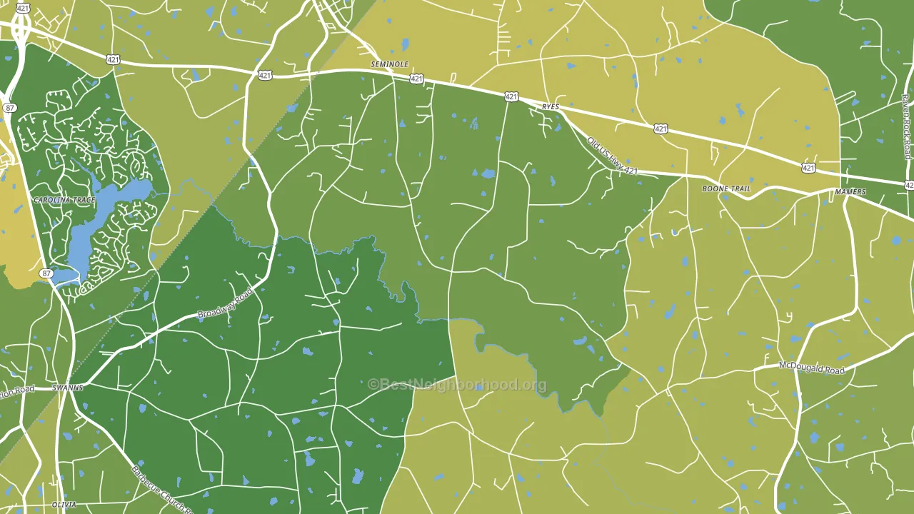27505, NC block-group voter-turnout map