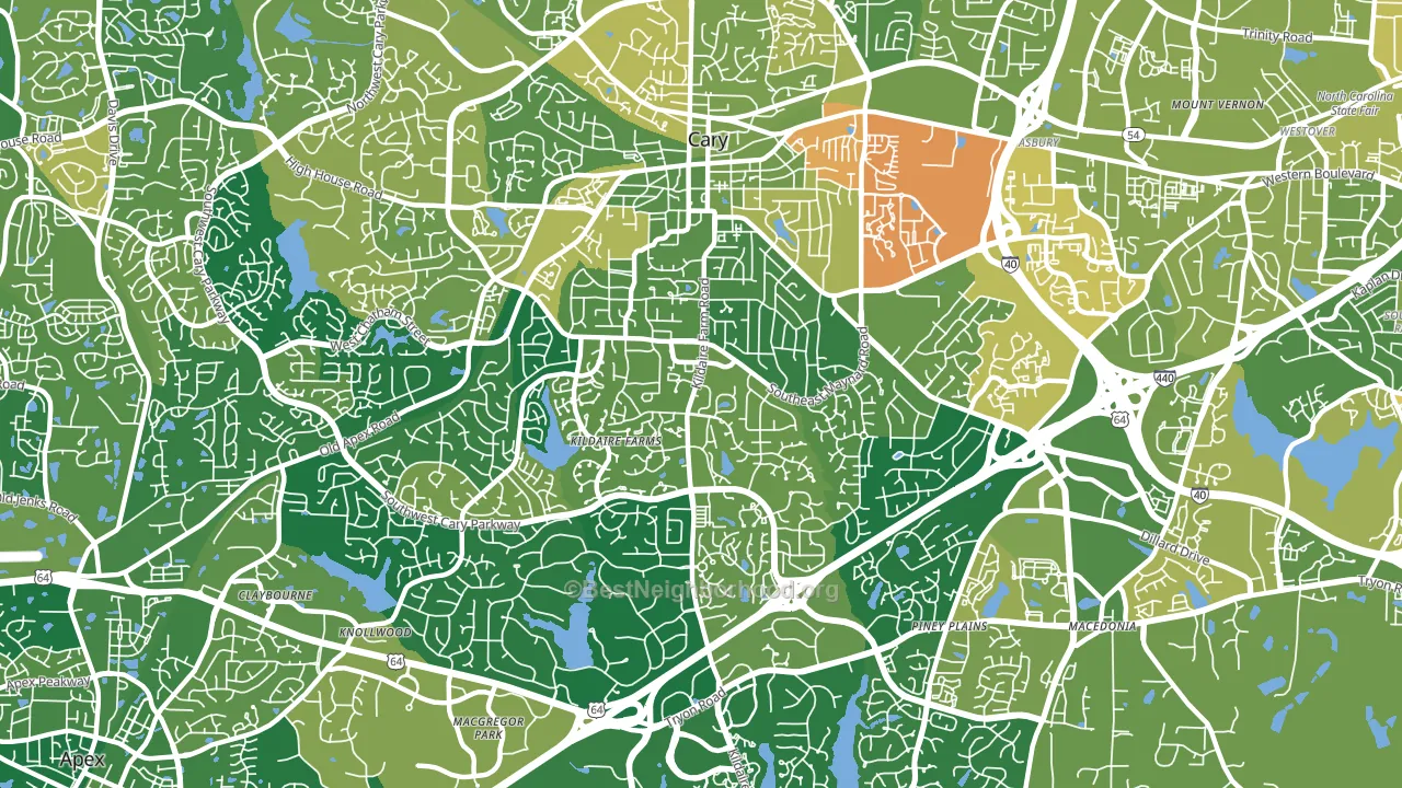 27511, NC block-group voter-turnout map
