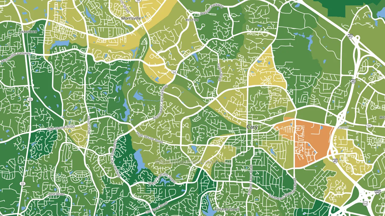 27513, NC block-group voter-turnout map