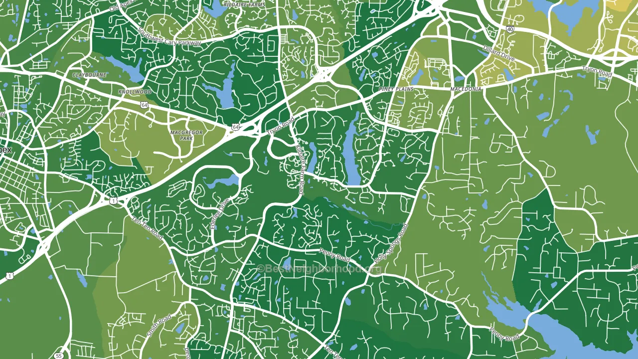27518, NC block-group voter-turnout map