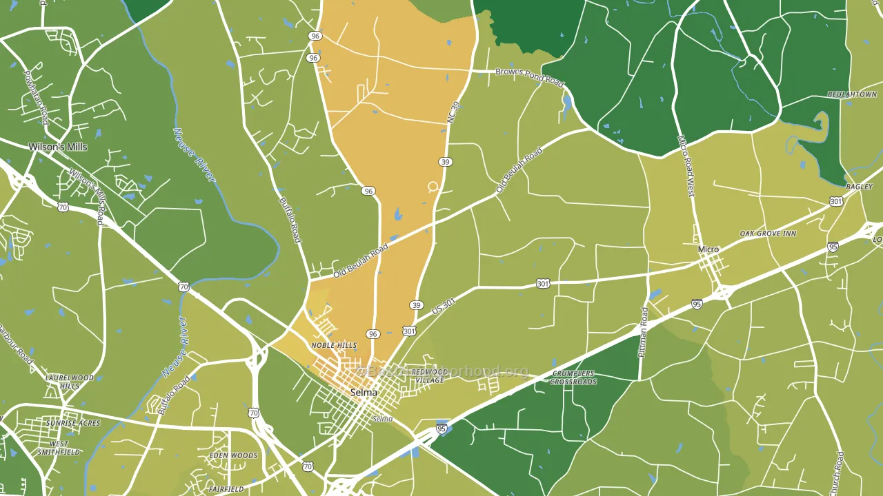 27576, NC block-group voter-turnout map
