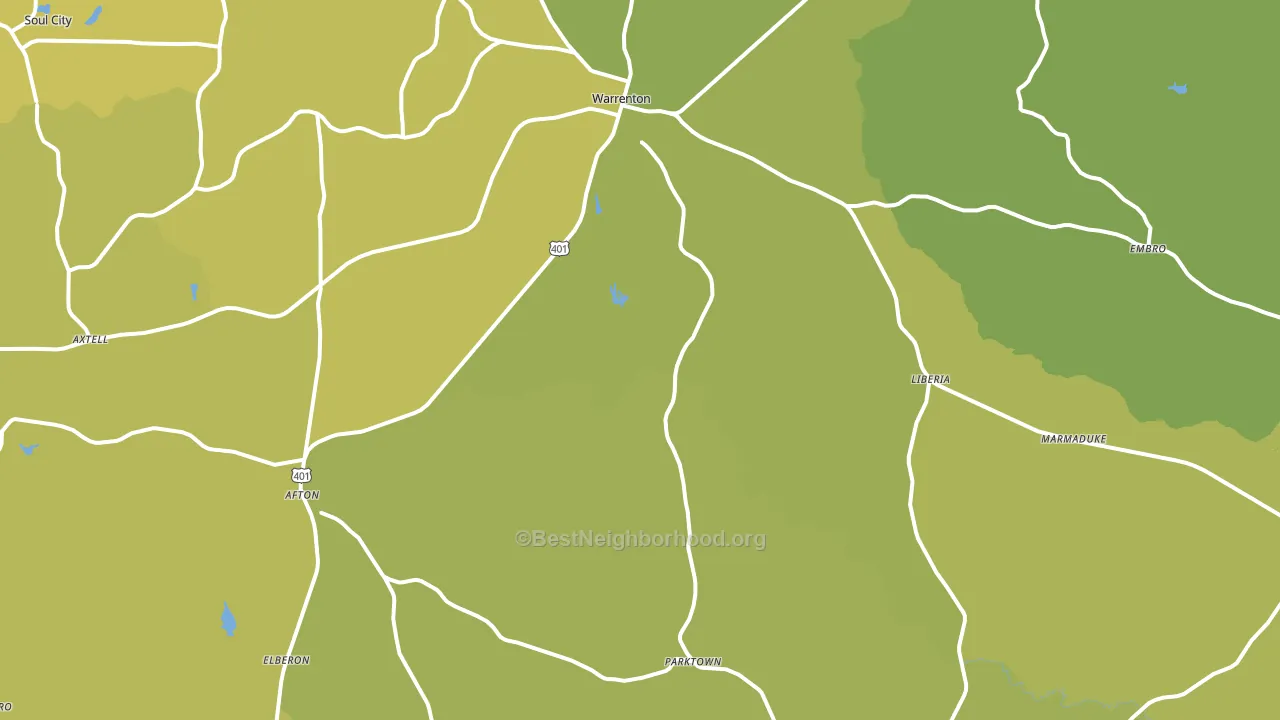 27589, NC block-group voter-turnout map