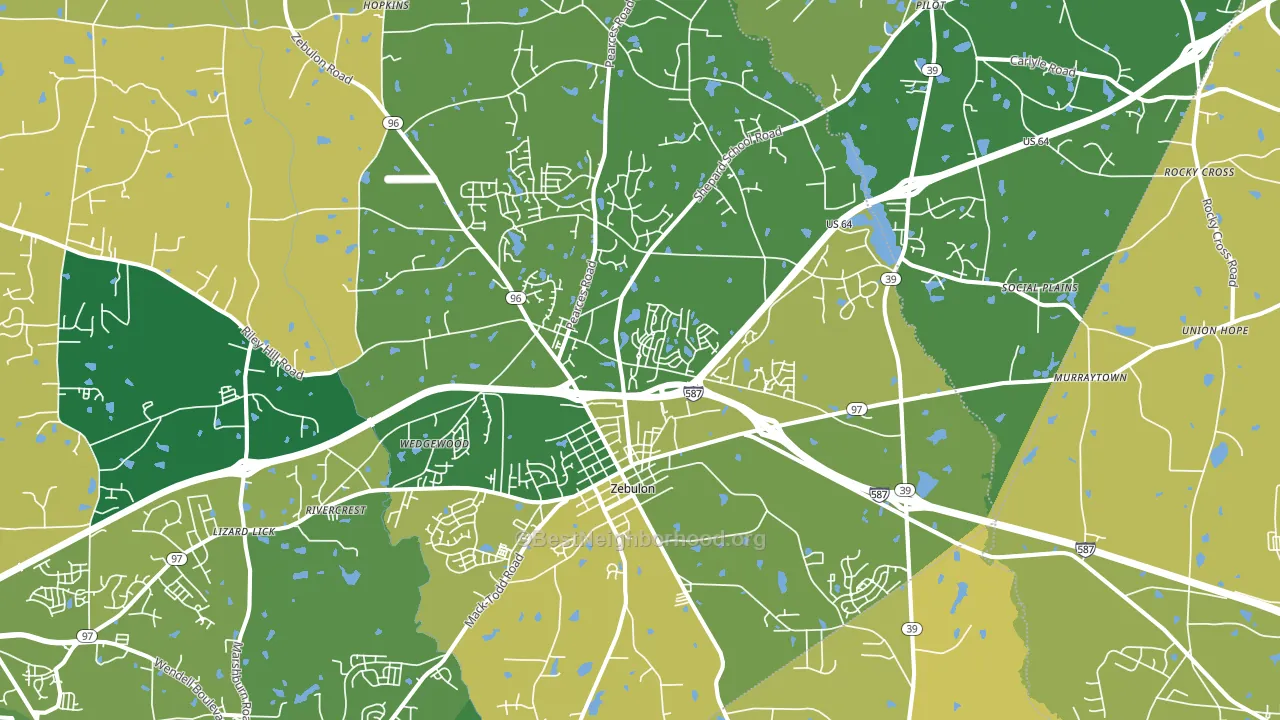 27597, NC block-group voter-turnout map