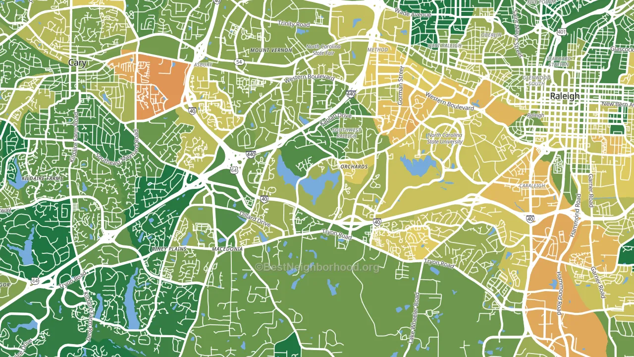 27606, NC block-group voter-turnout map