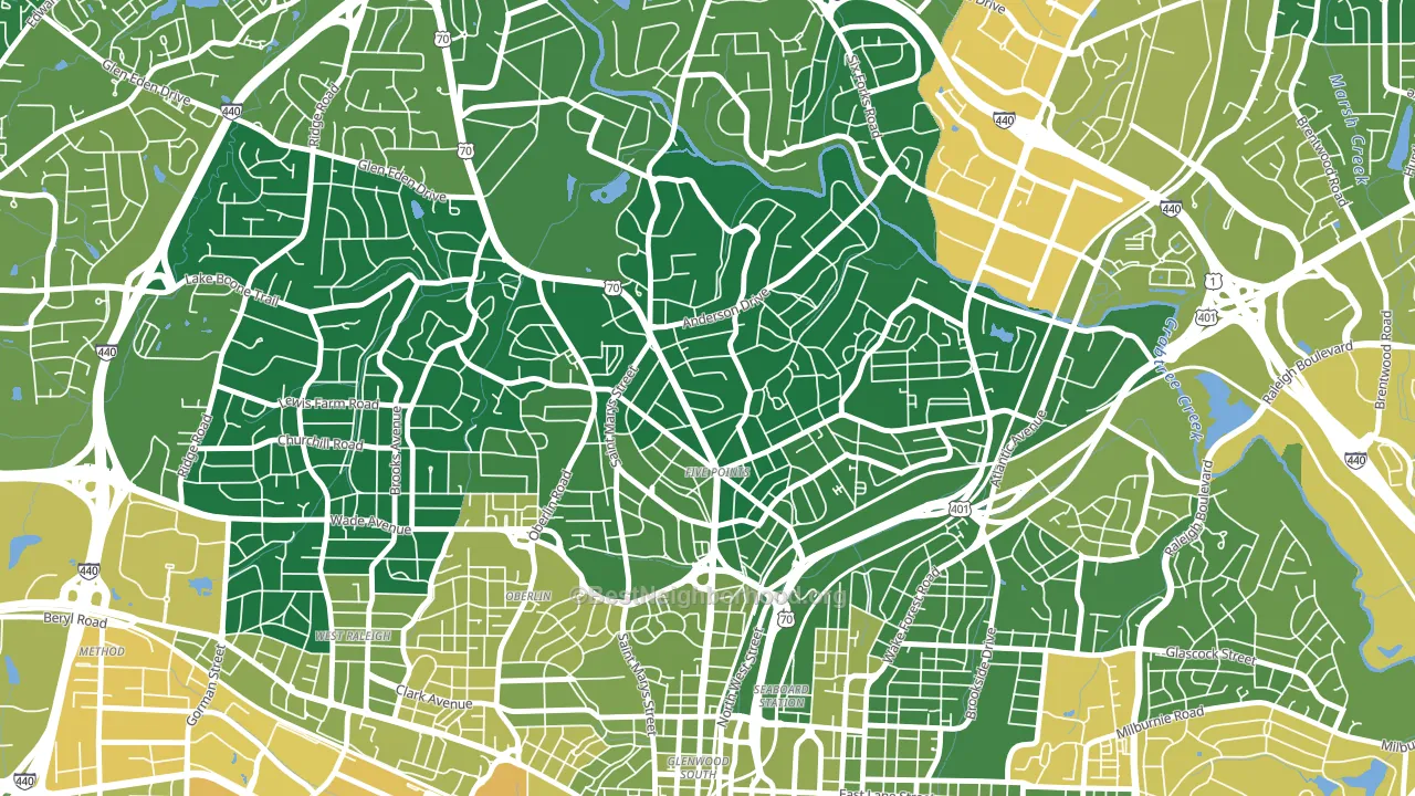 27608, NC block-group voter-turnout map