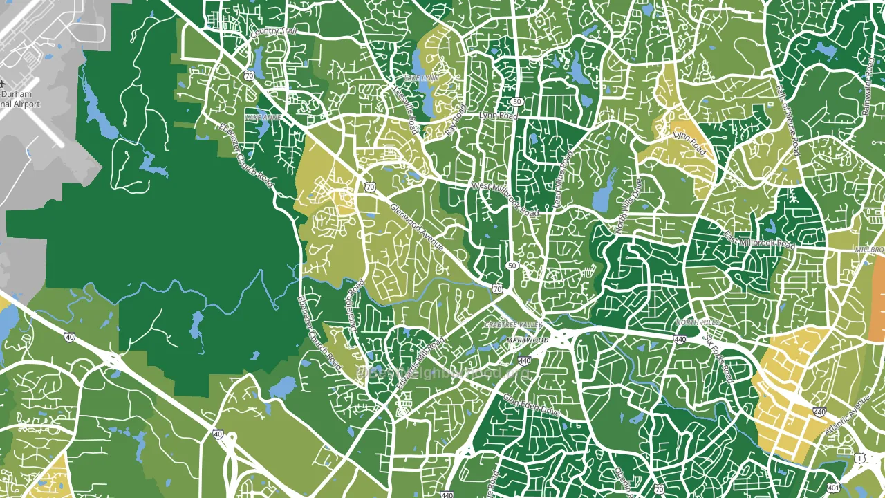27612, NC block-group voter-turnout map
