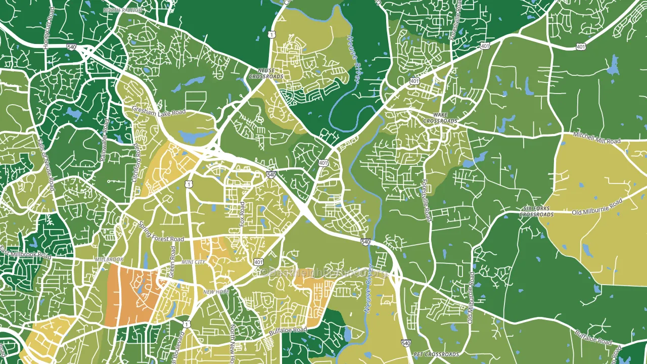 27616, NC block-group voter-turnout map