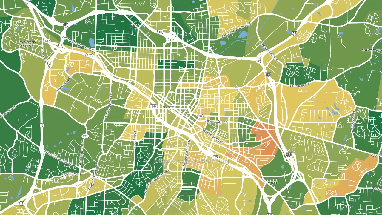 27701, NC block-group voter-turnout map