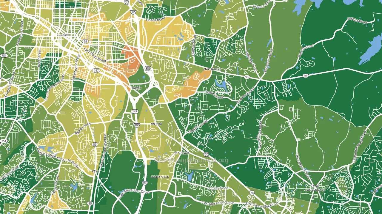 27703, NC block-group voter-turnout map