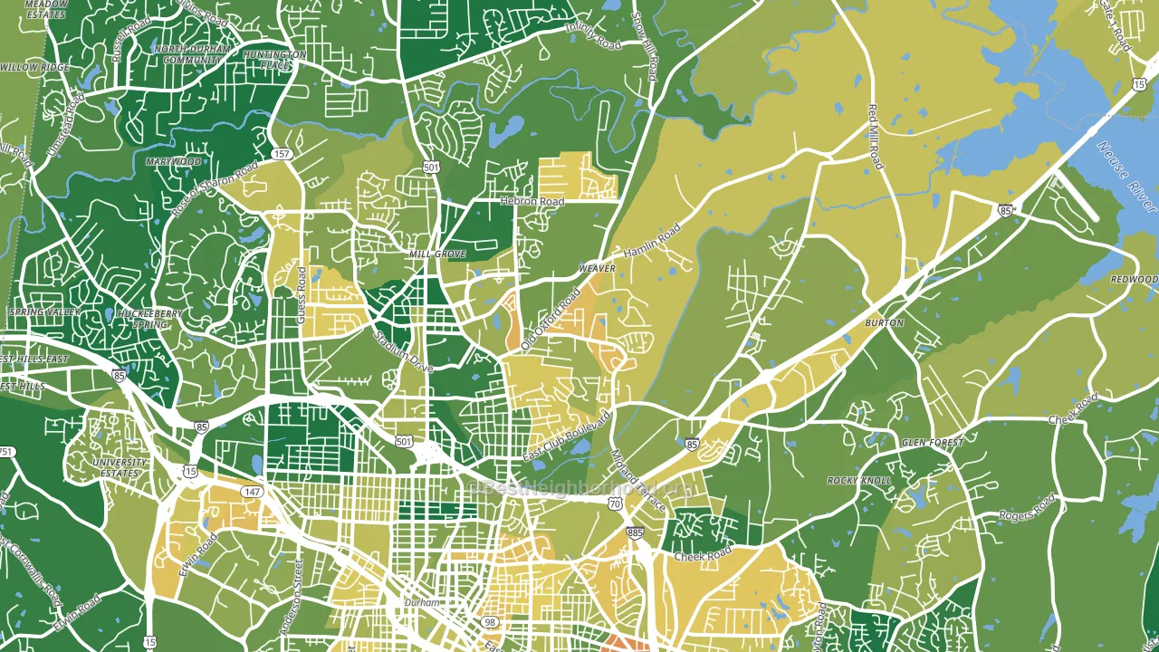 27704, NC block-group voter-turnout map