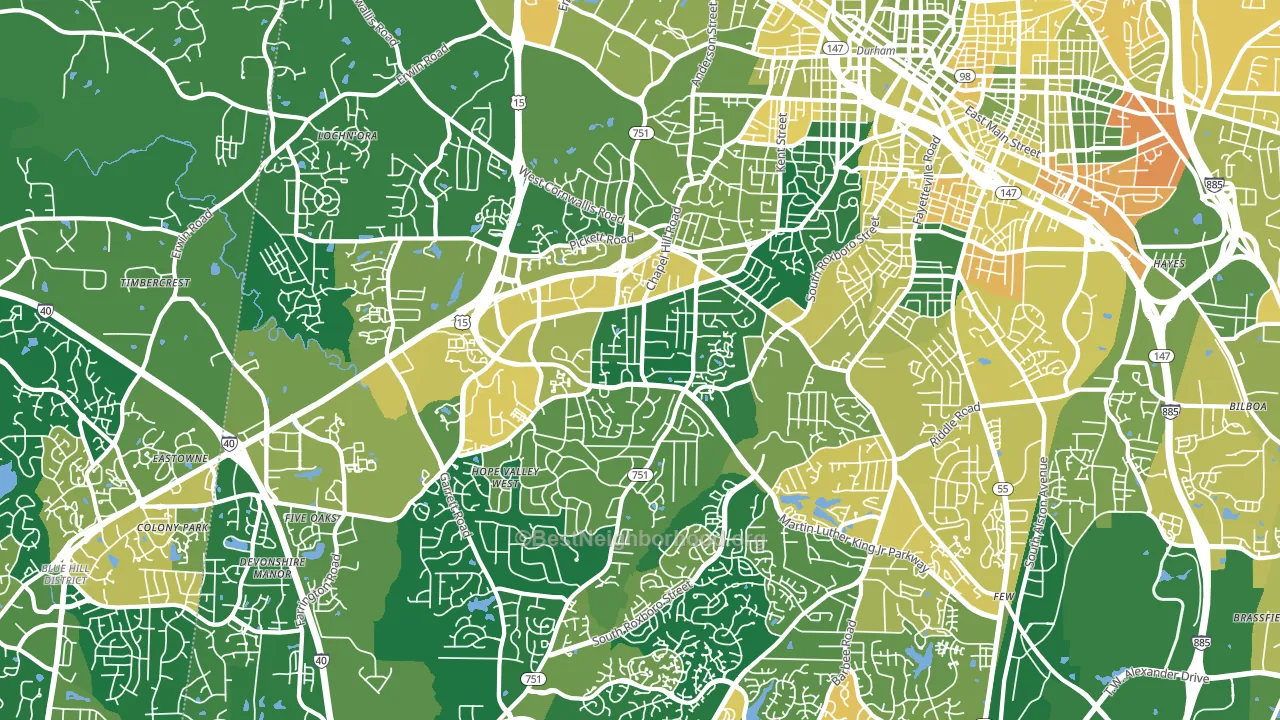 27707, NC block-group voter-turnout map