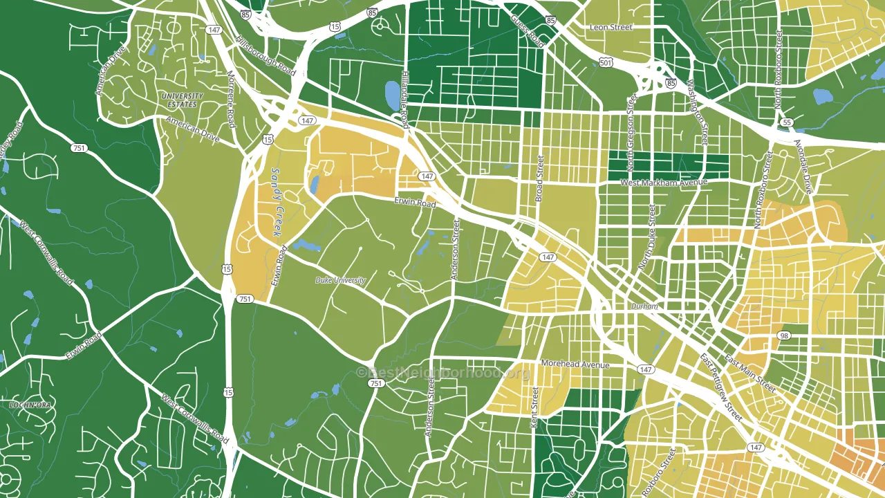 27708, NC block-group voter-turnout map