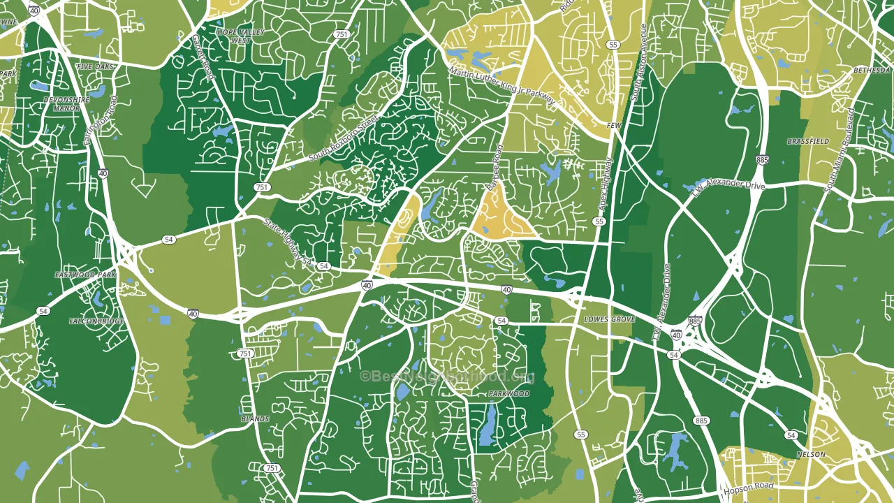 27713, NC block-group voter-turnout map