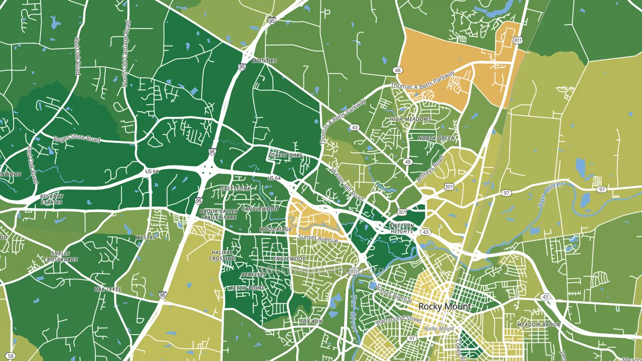 27804, NC block-group voter-turnout map