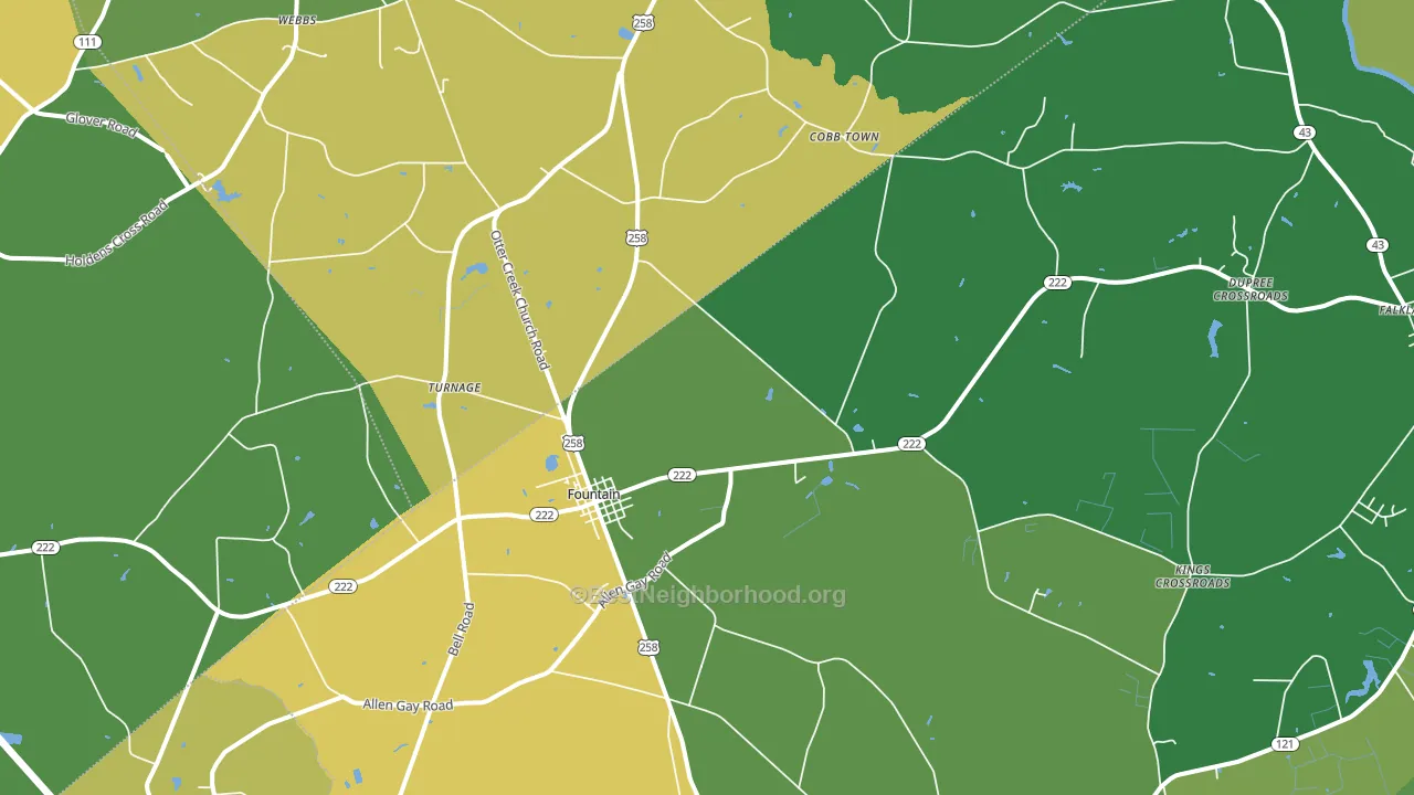 27829, NC block-group voter-turnout map