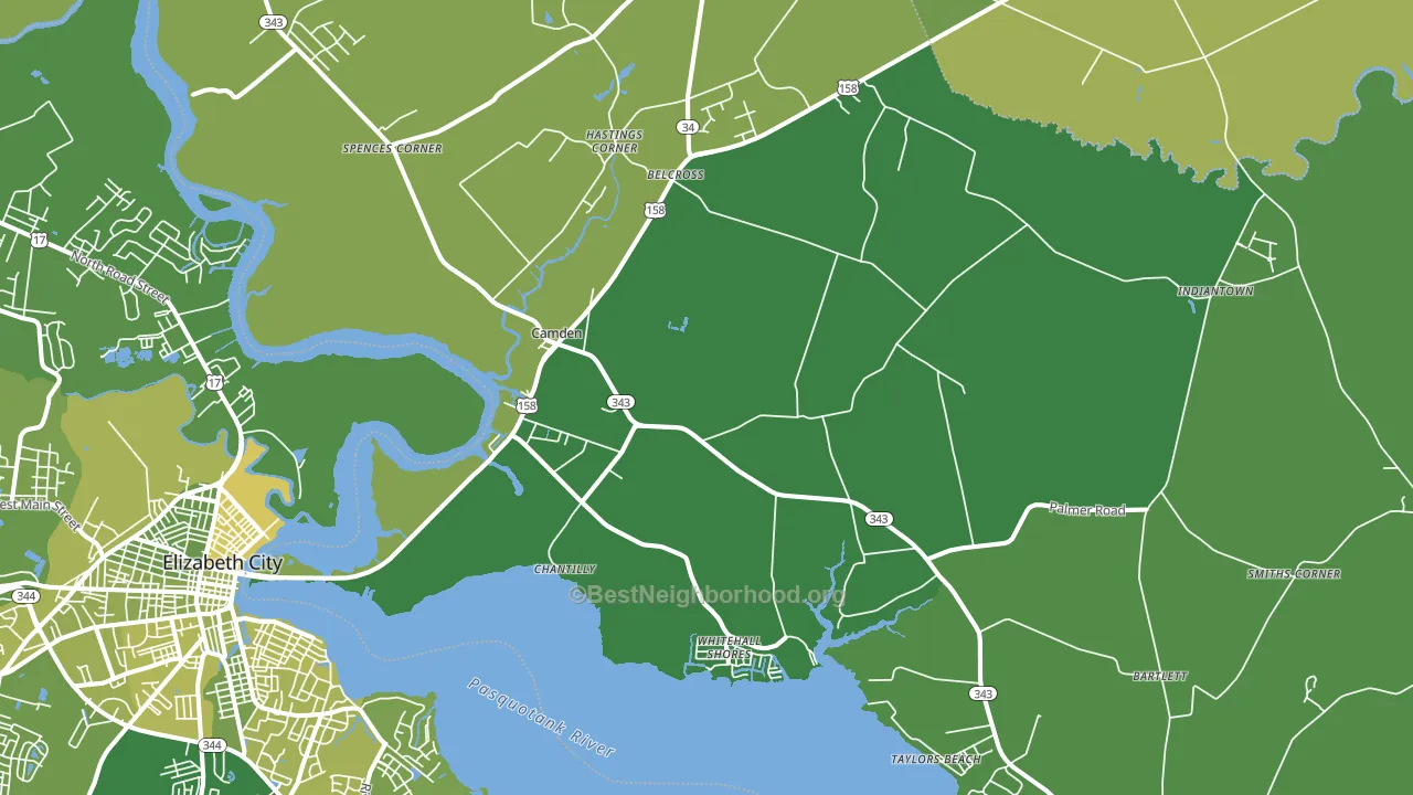27921, NC block-group voter-turnout map