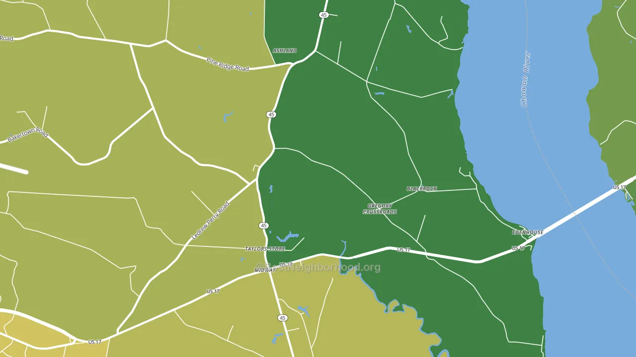 27957, NC block-group voter-turnout map