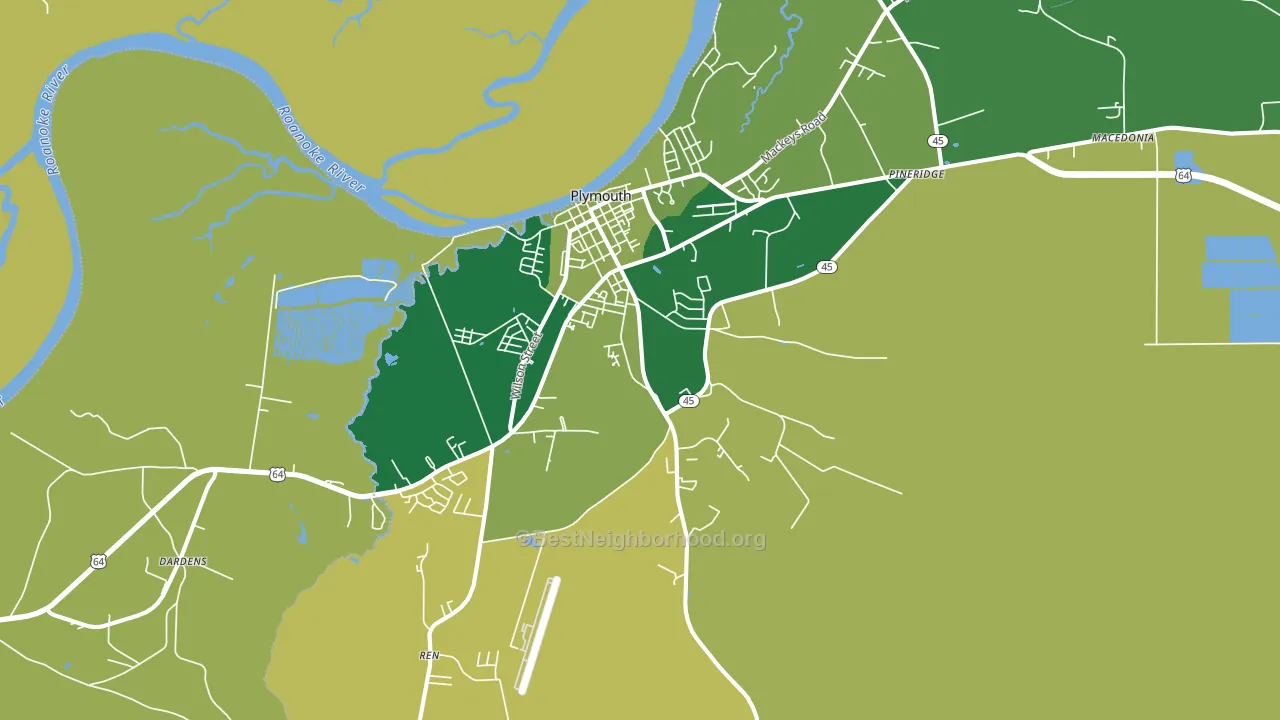 27962, NC block-group voter-turnout map