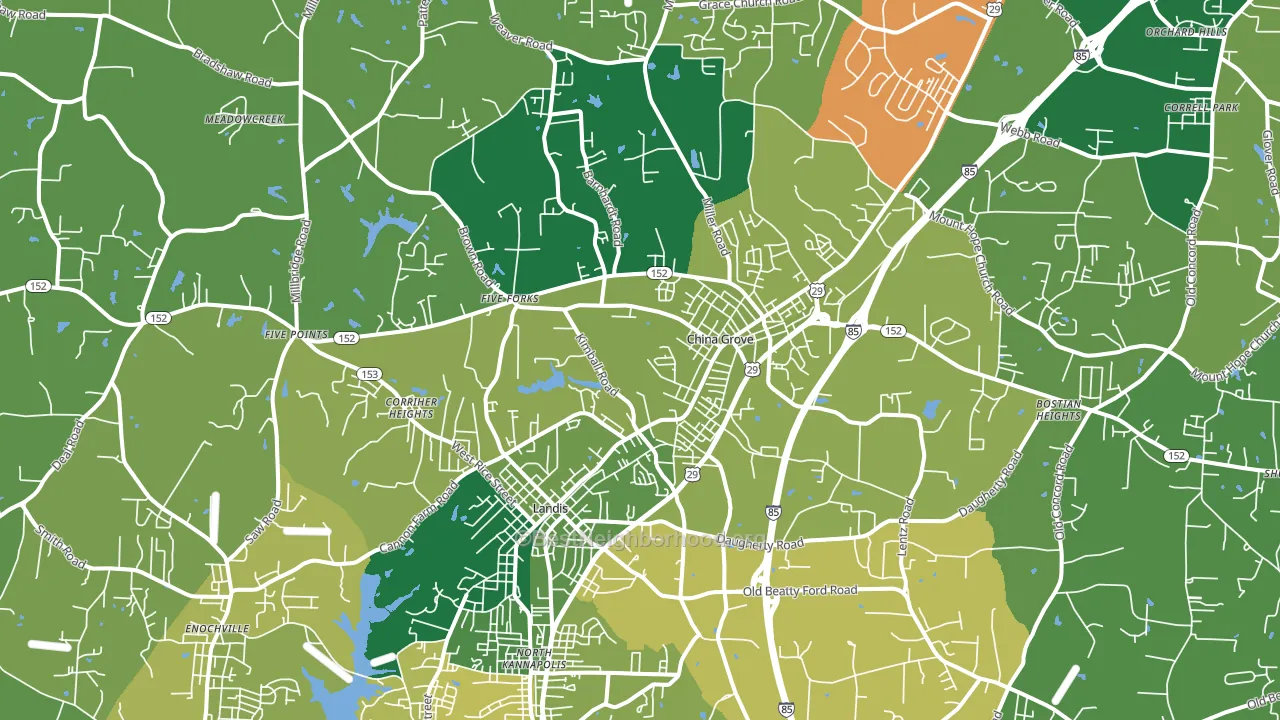 28023, NC block-group voter-turnout map