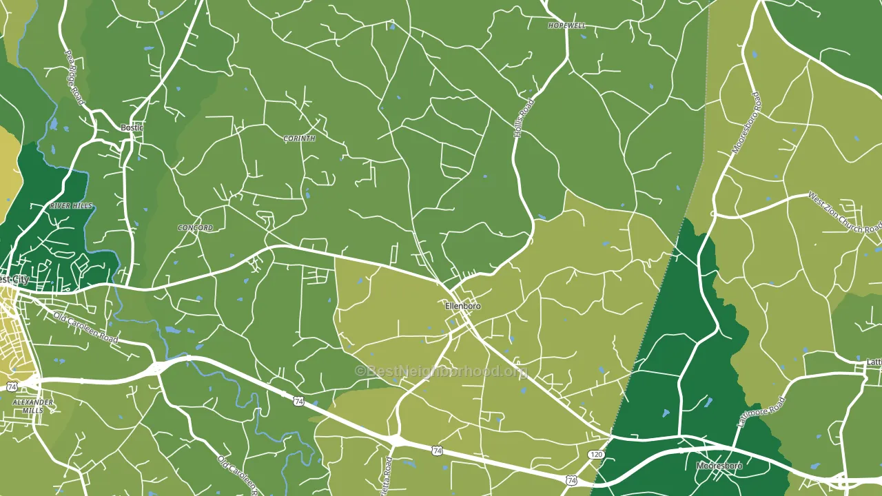 28040, NC block-group voter-turnout map