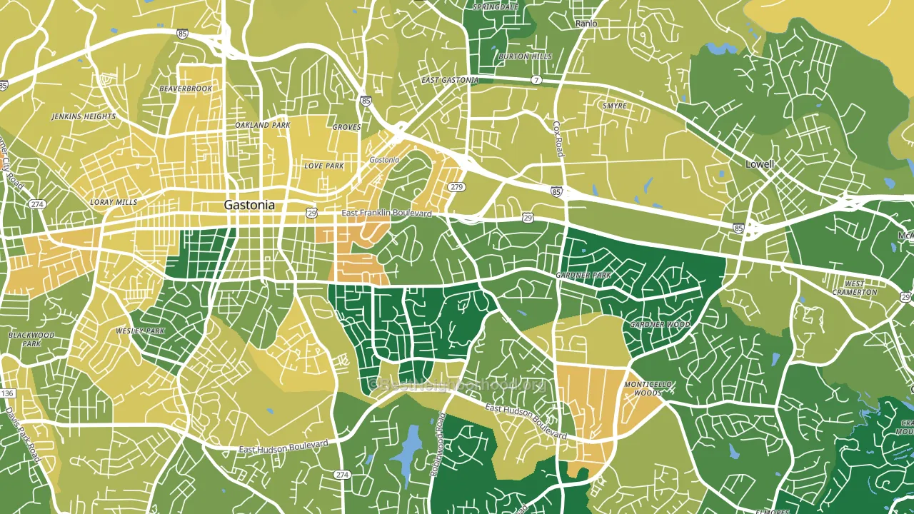 28054, NC block-group voter-turnout map