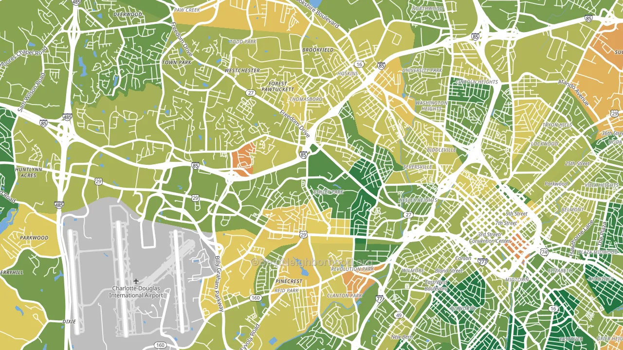 28208, NC block-group voter-turnout map