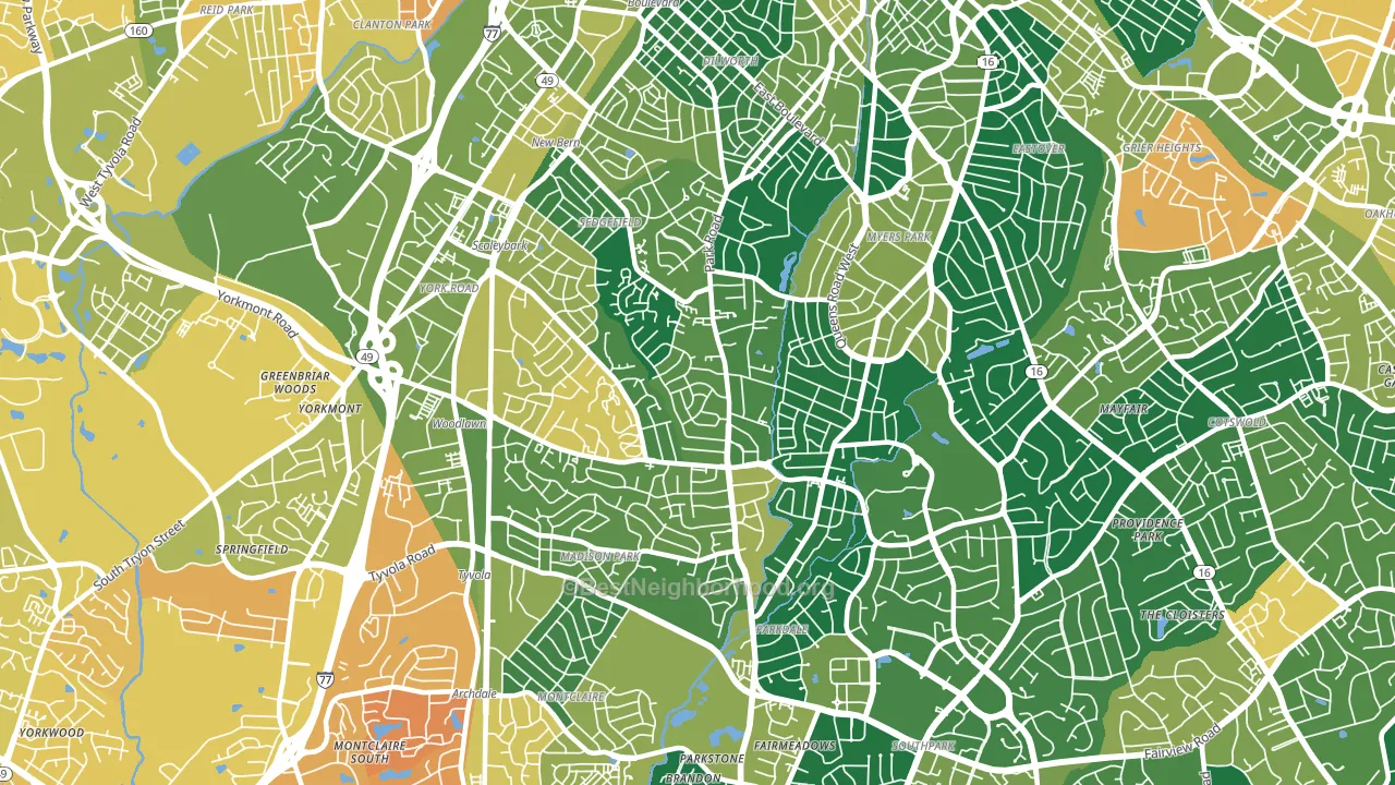 28209, NC block-group voter-turnout map