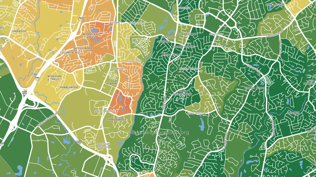 28210, NC block-group voter-turnout map